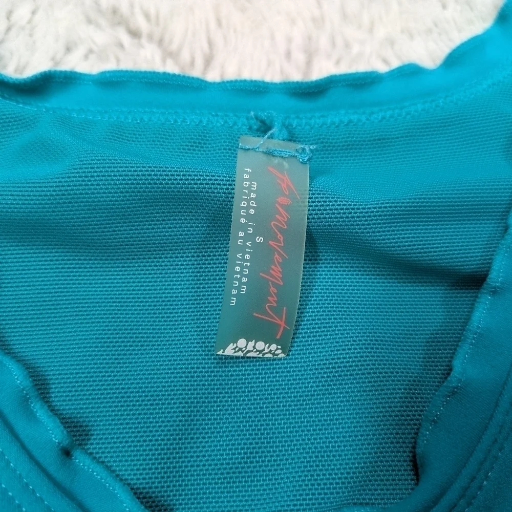 Free People Sports Bra Women's S Blue Wavy Waters Hearts Aflutter Brami Yoga